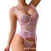 Large size explosive sex underwear sexy lace gathering suspender thong set Europe and America
