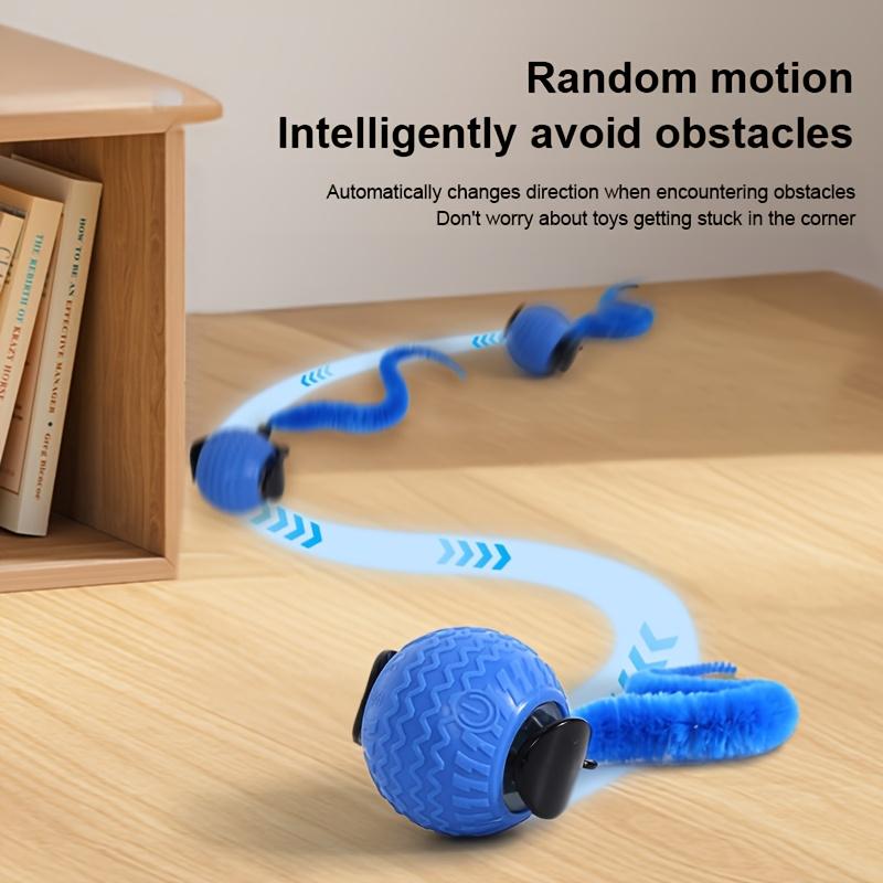 1pcs New Orange And Blue Smart Interactive Cat Toy Ball Features Upgraded Collision Detection And a Realistic Tail