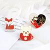 Animal Cats Fox Brooch Cartoon Teacup Kitten Enamel Pins Funny Personality Custom Badge Bag Cloth Lapel Pin Fashion Jewelry Gift