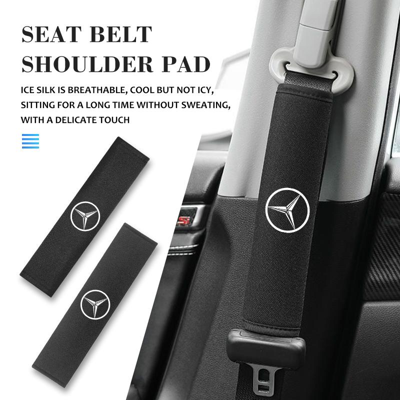 For Benz Car Shoulder Cover Cushion Seat Belt Pad Suede/Ice Seat Belt Cover AMG Exclusive A C E R V Class CLA CLS C180 C200 W204 RA8