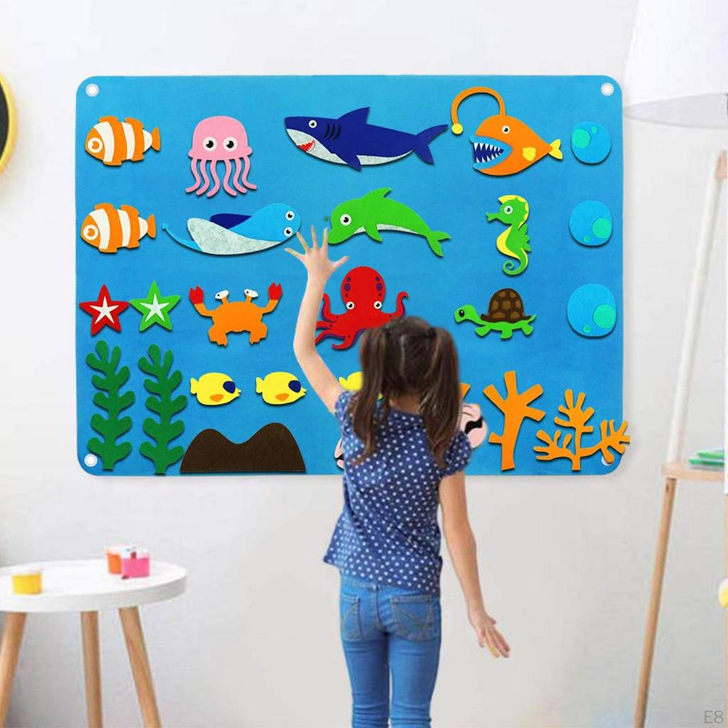 Felt Boards Wall Hanging Cartoon Pattern Story DIY Board Toy