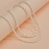 Neue Reiskorn-Perle Doppellagige Damen Halskette Schlüsselbeinkette