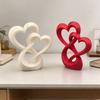 Verschlungene Herzen Figur, 3D Gedruckte Liebesherzen Statue, Tischmittelstück Herz Skulptur für Wohnzimmer Hochzeit Romantisches Geschenk