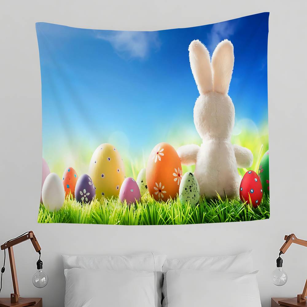 Easter Bunny Tapestry Wall Hanging Tapestry Art Deco Blanket Curtain Hanging At Home Bedroom Living Room Decor