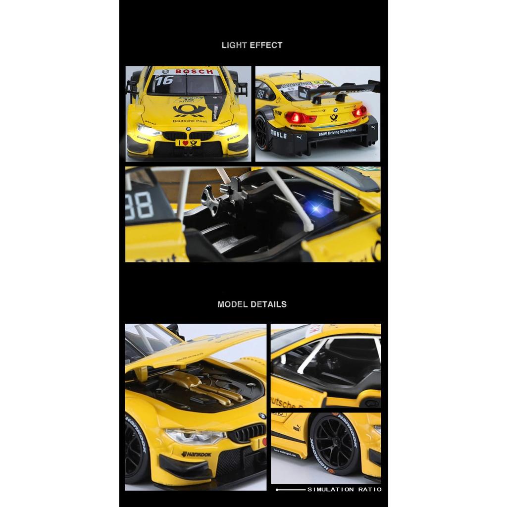 1/24 BMW M4 DTM Sound and Light M Power Alloy Metal Diecast Car Model Racing Series High Top Choice Collectibles Hobby Gift Boys