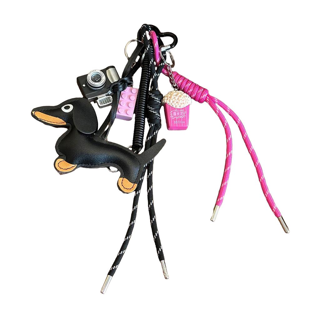 Handmade Sausage Dog Keychain Artistic Sausage Dog Key Accessory Stylish Keychain Charm For Unique Gift Giving