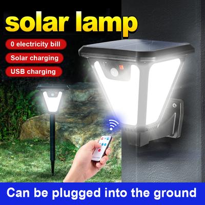 Newest Solar Lights Outdoor Waterproof 100 LED Solar Lamp Outdoor 4400mah Sunlight Radar Sensor Garden Street Wall Light