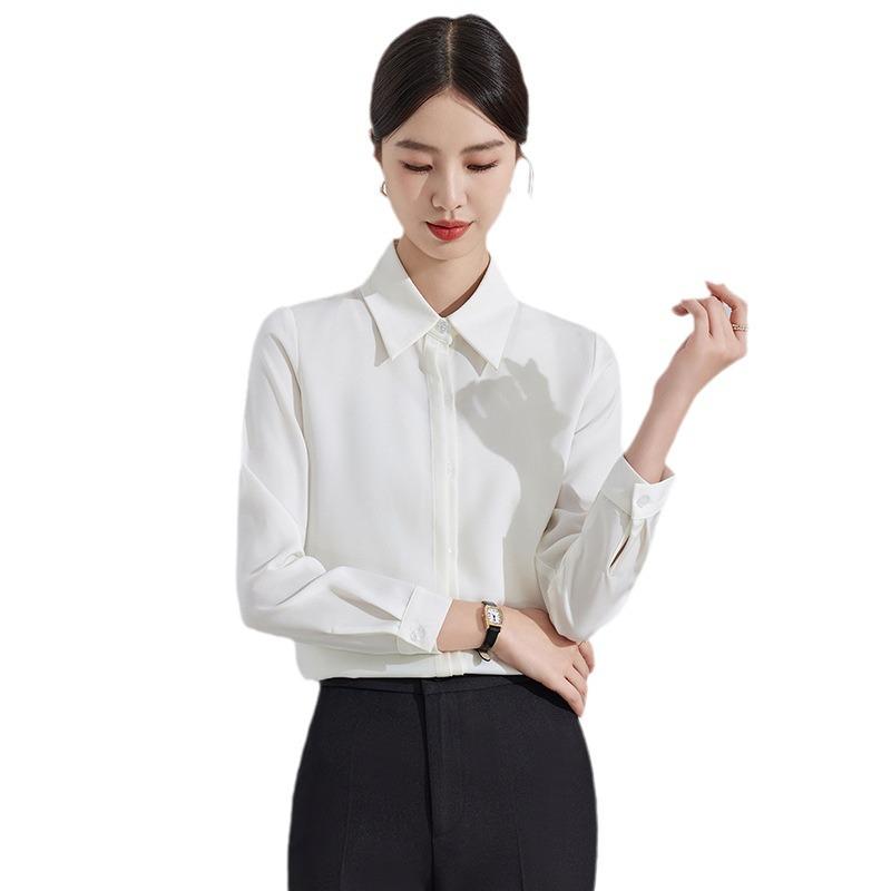 Women's High-End Professional White Shirt - Spring/Autumn 2024 Formal Workwear