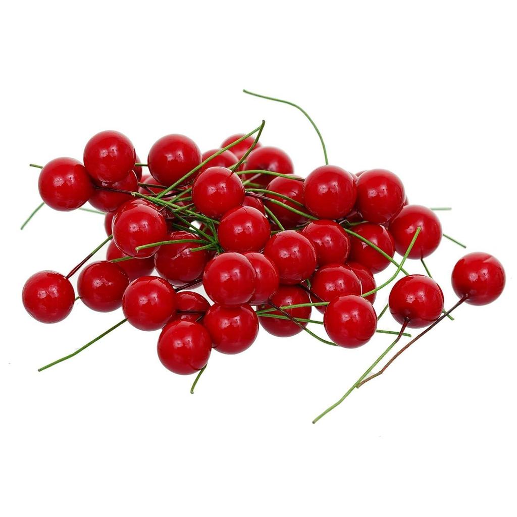 Christmas Artificial Holi Berries Fruit for Christmas Tree Decoration Flower Wreath DIY Christmas Craft (Pack of 100)|Christmas Ornaments Props