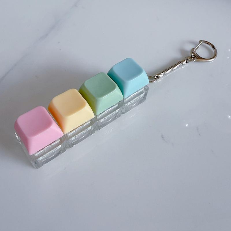 Macaron Keycap Button Keychain: Creative Keyboard Pendant Toy