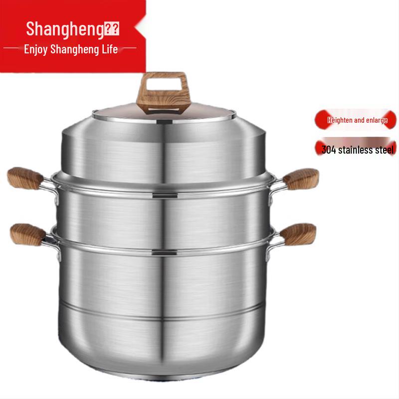 

Shangheng 304 Stainless Steel 3-Layer 30cm Steamer Pot