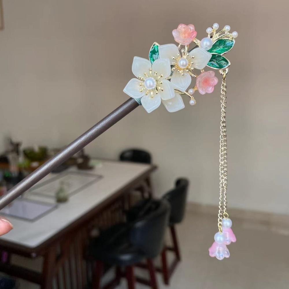 Vintage Wood Hair Pins for Women Girls Handmade Luxury Flower Hairpins Hair Sticks Wedding Party Hair Jewelry Accessory