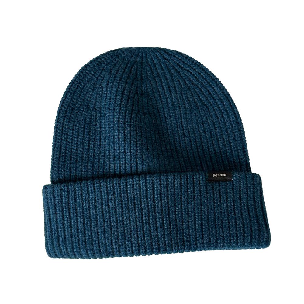 European and American Wool Hats In Autumn and Winter Solid Color Simple Men's Warm Plus Velvet Thickened Outdoor Sports Knit Hat