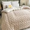 Thickened Lambswool & Milk Velvet Quilt - Cozy Winter & Versatile Spring/Fall Blanket for Twin or Dorm Use