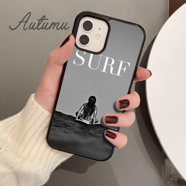 HAWAII BEACH SURF GIRL SURFING ART Phone Case for iPhone 17 Air 15 16 16e 11 12 13 14 Pro Max Plus Cover coque Fundas