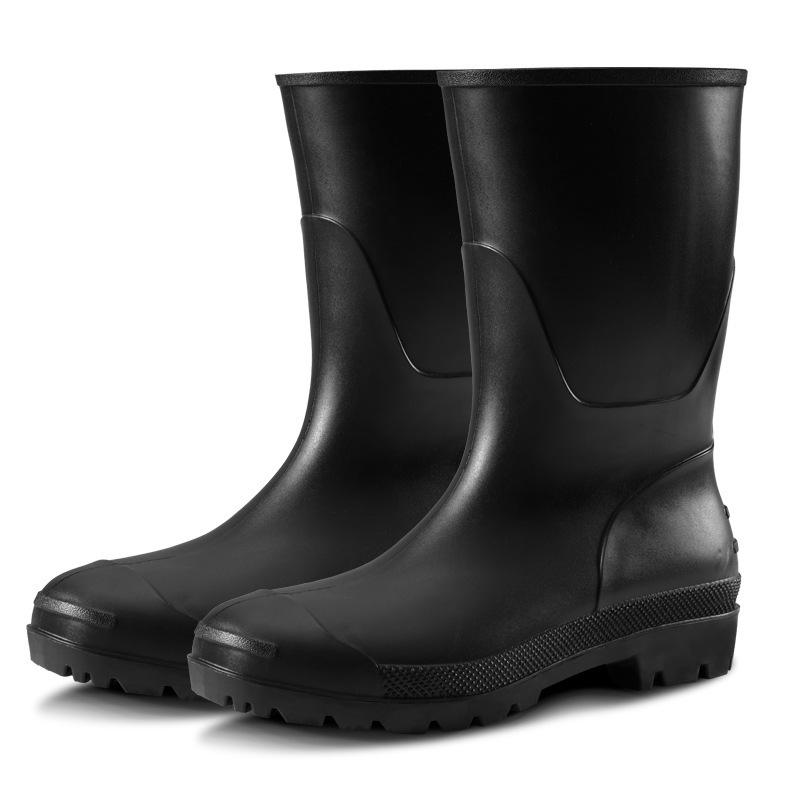 Men's Long Waterproof Shoes Dynamic Waterproof Summer Wear-resistant Rain Shoes Black Labor Insurance Wading Rain Boots Rubber Shoes