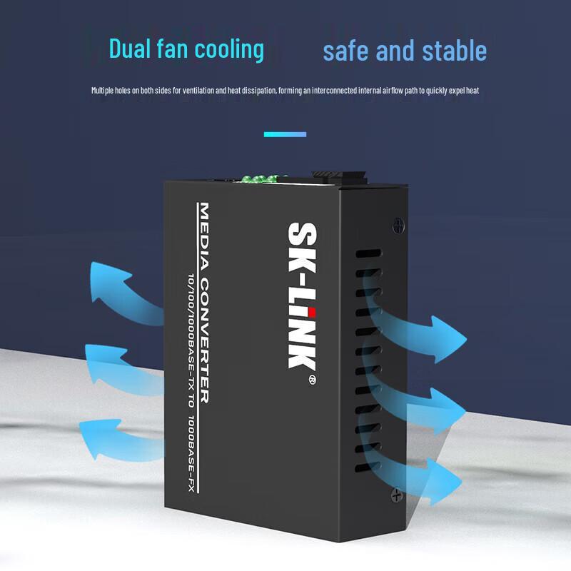 SK-LINK 100M Single Fiber Optic Transceiver Pair (25km, SC)