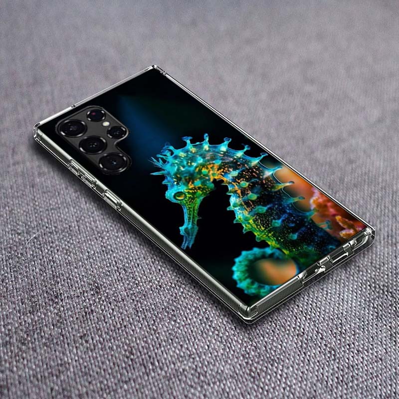 Seahorse Underwater Fantasy Phone Case For Samsung Galaxy S24 S23 S21 S20 FE S22 S26 Ultra S25 Edge S10 Plus Cover Clear TPU Cap