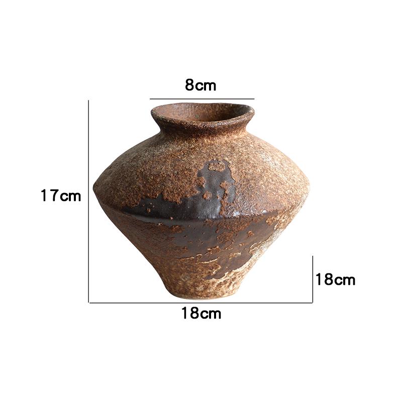 Retro Wabi-Sabi Zen Pottery Vase for Home and Hotel Decor