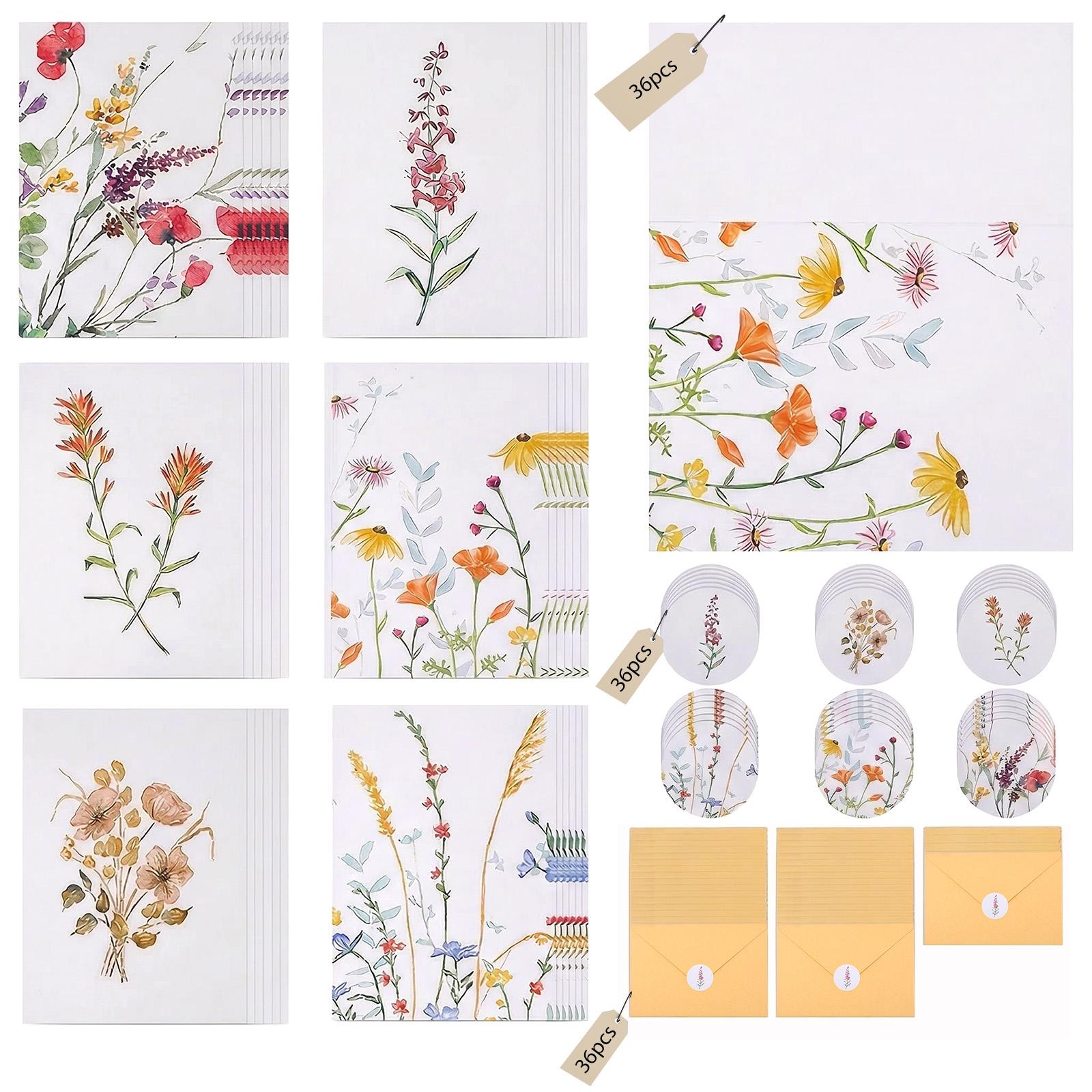 

Wildflower Thank You Card with Envelope 36 Pack Floral Greeting Card with Envelope and Matching Sticker for Weddings Birthdays