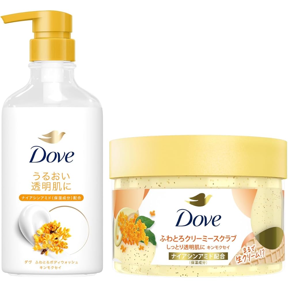 Dove Body Wash and Creamy Scrub Set 450g and 298g Moisturizing and Exfoliating Body Care Products