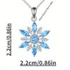 Creative Shiny Snowflake Pendant Necklace, Exquisite Pendant Necklace For Men