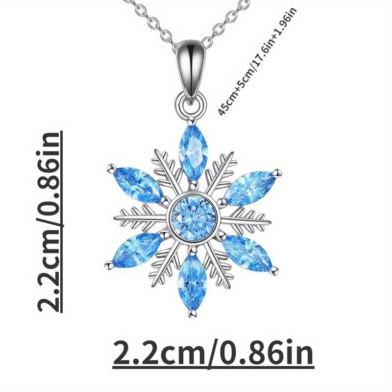 Creative Shiny Snowflake Pendant Necklace, Exquisite Pendant Necklace For Men