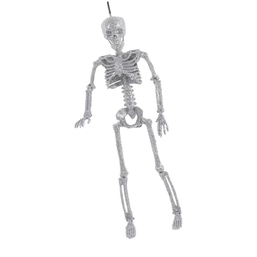 40cm Glittering Skeleton Halloween Decorations with Articulated Joints For Holiday Party Centerpieces Indoor and Outdoor