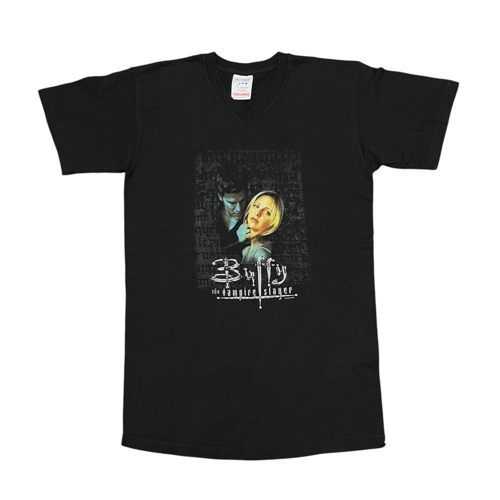 Vintage Buffy The Vampire Slayer Shirt Black 90s Tv Show Horror Movie Promo Y2K S