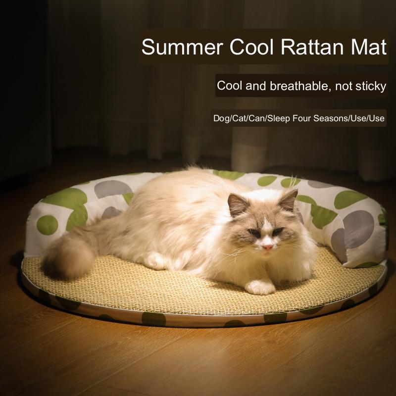 

Круглый коврик для кошек, универсальный матрас для кошек, четыре сезона, летний спальный диван для домашних животных, собак, принадлежности для спального коврика