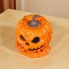 Halloween Pumpkin Candy Bowl Resin Melting Skull Serving Bowl with Lid Candy Jar for Halloween Party Table Decor