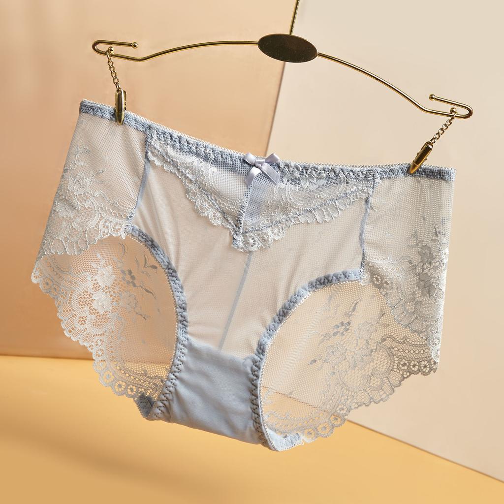 Plus Size Lace Panties High Waist Women Pants Sexy Hollow Lingerie Female Mesh Breathable Briefs