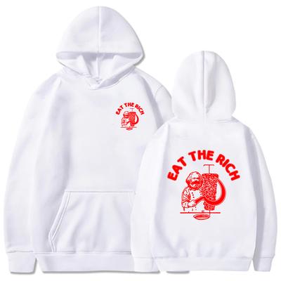 Felpa con Cappuccio Doner Kebab Eat The Rich Uomo Basic Unisex Autunno/Inverno Pullover Felpe Stampate di Coppia Streetwear