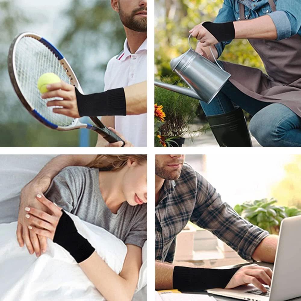 1Pair Wrist Thumb Compression Arthritis Gloves Breathable Wrist Support Brace Wrist Sleeve Knitted Finger Thumb Injury Pads