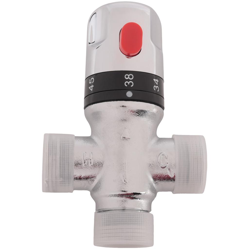 AAAF Solid Copper 3-Way Thermostatic Mixing Valve 3/4 Inch Solar Water Heater Valve Regulating Temperature Control Valve