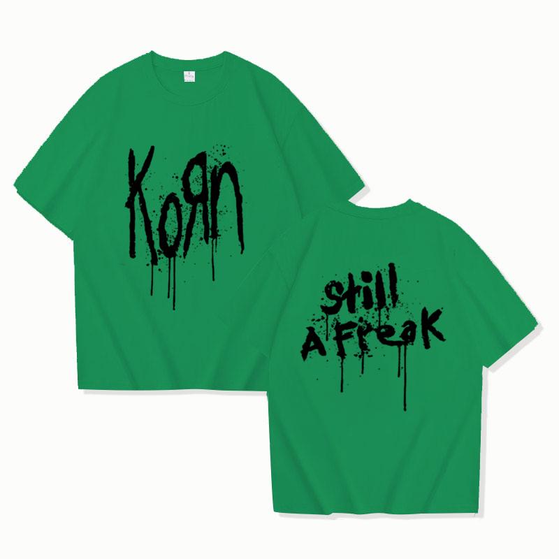 Korn Music Concert Rock Band World Tour Pure Cotton T-shirt Personalized Street Versatile 2025 Summer Fashion T-shirt