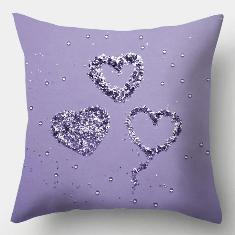 Purple Geometric Decorative Cushion Cover Pillow Pillowcase Polyester 45*45 Throw Pillows Home Decor Pillowcover