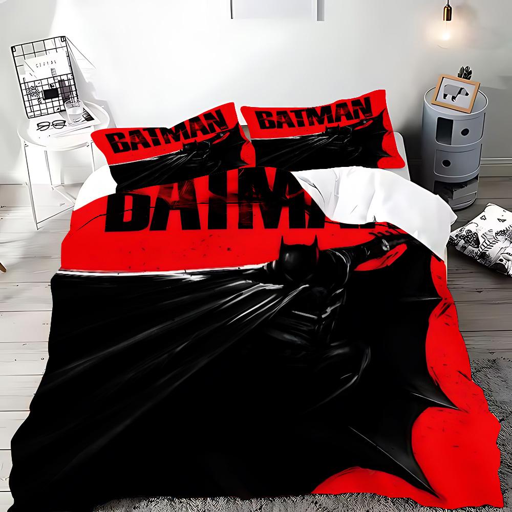 Dekbedovertrek Cartoon B-Batmans Kussensloop Beddengoed Set Volwassen Jongen Meisje Slaapkamer Decoratie Kinder Cadeau Enkel Dubbel Groot Formaat