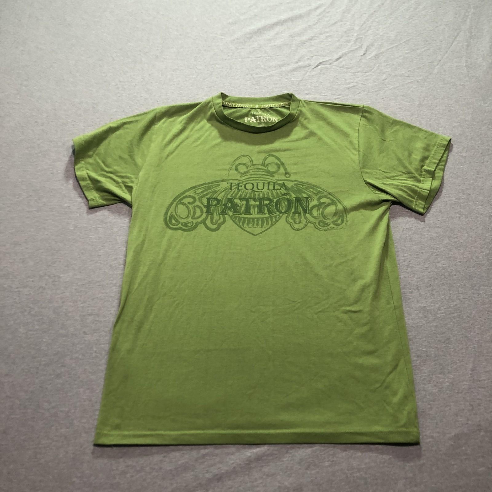Patron Tequila T Shirt Men s Medium Graphic Logo Print Alcohol Olive Green Tee XL
