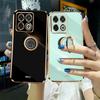 Luxury Plating Ring Holder Soft Silicone Case For OnePlus 10 9 Pro 9R 9RT 8T Shockproof Bumper Lens Protection Stand TPU Back Cover Shell