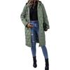 Lange gesteppte Pufferjacke für Damen, lässige, leichte, mit Reißverschluss, mit Kapuze, Winter, knielang, gefütterte Oberbekleidung
