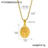 Qiong Yao 18k Gold-Plated Jesus Guardian Chain Necklace - Stainless Steel, Fashion Jewelry