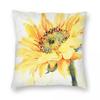 Sun Catcher Sunflower Square Pillowcase Polyester Linen Velvet Creative Zip Decor Throw Pillow Case Sofa Cushion Cover