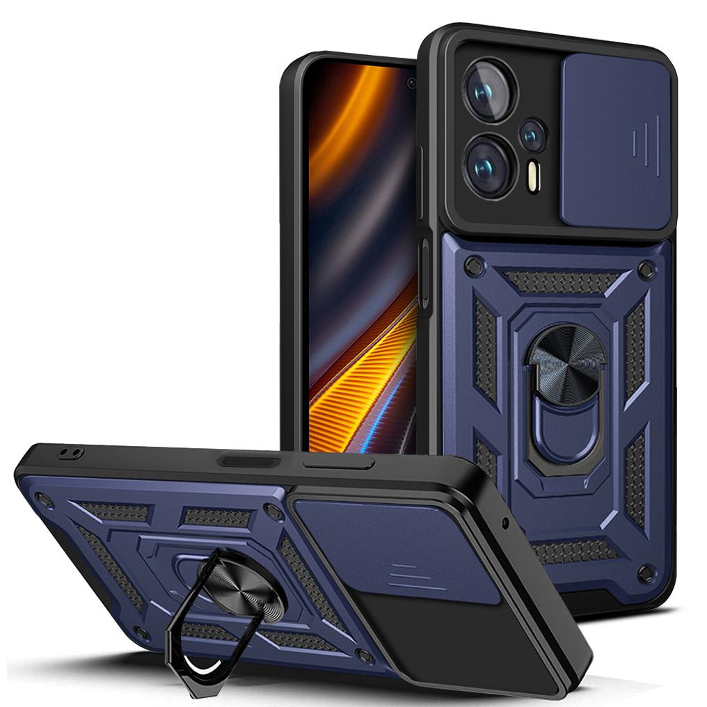 

For Xiaomi Poco X4 GT Case Poco X4 GT Cover Magnetic Ring Holder Armor Phone Case Slide Camera Protect Back Cover Poco X4 GT