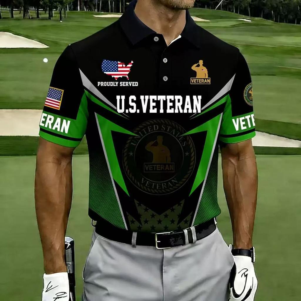 2026 Independent Station Summer Men's Casual Lapel POLO Shirt 3D Digital Printing Men's Outdoor POLO Shirt