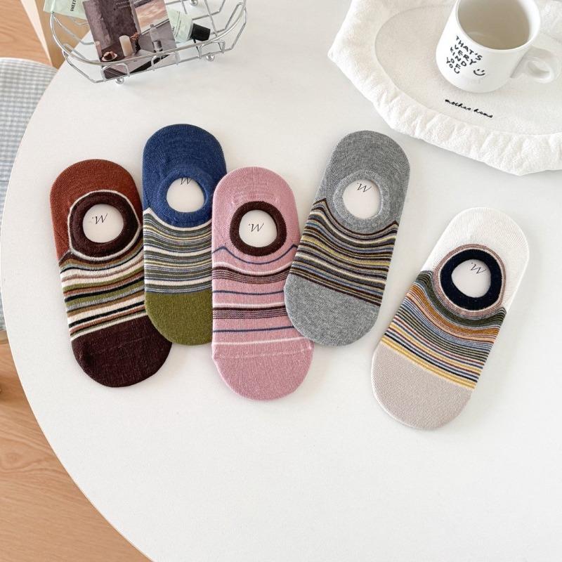 Spring and Summer Lightweight Flat-front Invisible Versatile Breathable Cotton Slip-on Sports Socks