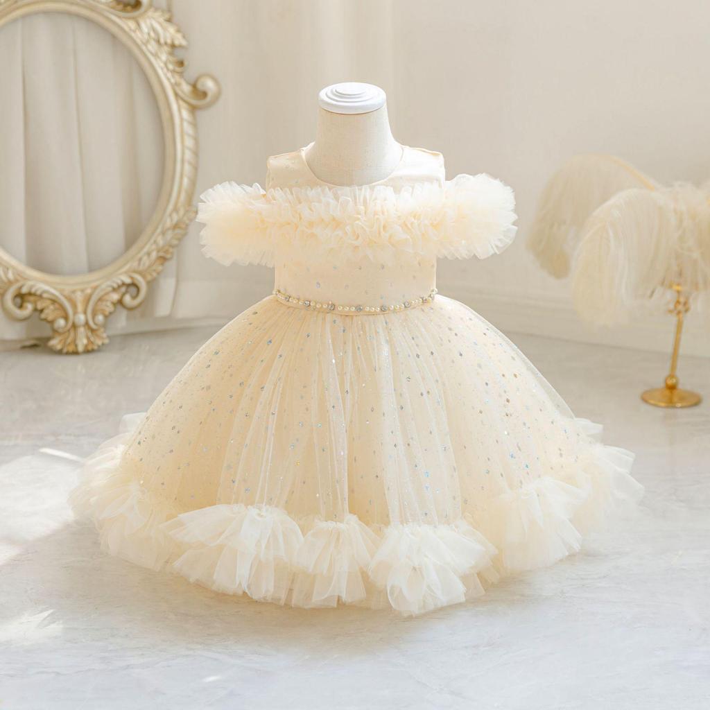 Mädchen Prinzessin Hochzeitskleid 1-5 Jahre Baby Mädchen Mesh Baumwolle Geburtstagsparty Kleider Kinder Mädchen Kleid Kinder Ballkleid Kostüm