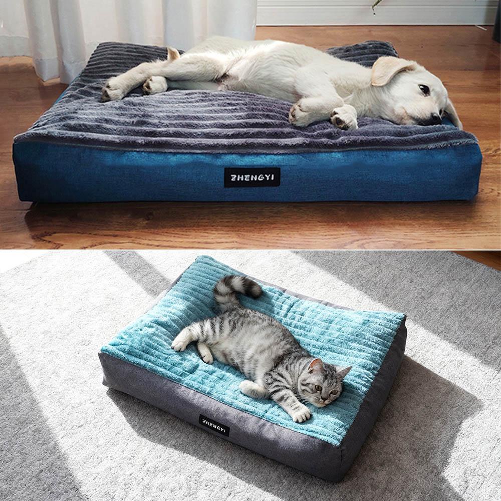 Thicken Soft Pet BedDog Bed Super Soft Cat Bed Mattress Winter Warm Comfortable Sleeping Mat for Cats Dogs Plush Cat Mat House