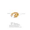 Eetit Size 7 Stainless Steel Cast Open Ring for Women 2025 Knotted Temperament Fashion Finger Jewelry PVD Plated
