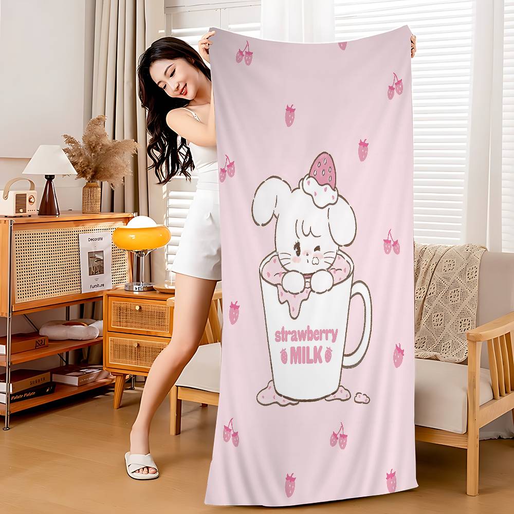 Cute M-Mikko I-Illustrations Anime Beach Towel Colorful Bath Towels For Girl Microfiber Quick Dry Sand Free Beach Yoga